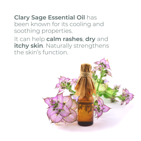 clary sage for skin, eczema, hair